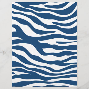 Papier Style Navy Blue Zebra Imprimer Motif