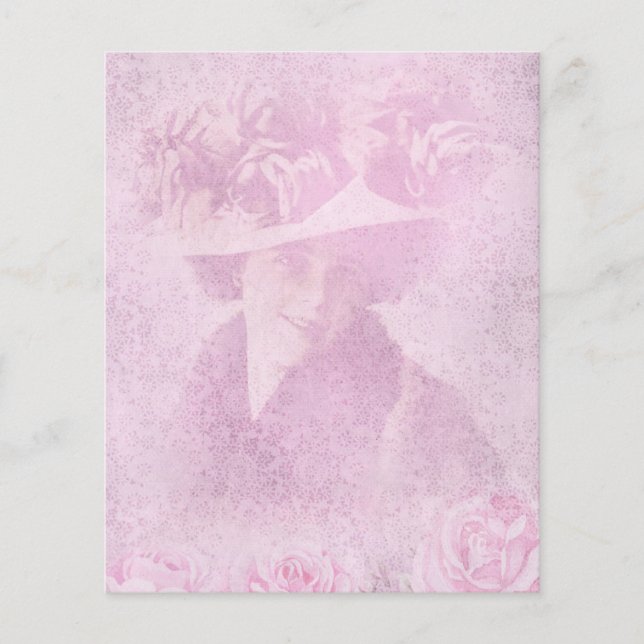 Papier Style vintage rose floral scrapbook Ephemera (Devant)