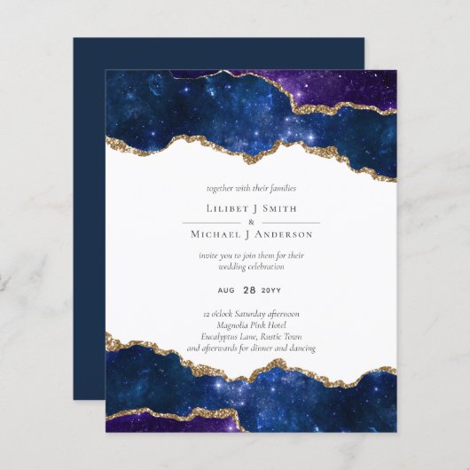 Papier Sublime Agate Blue Gold MARIAGE SUITE (Devant / Derrière)