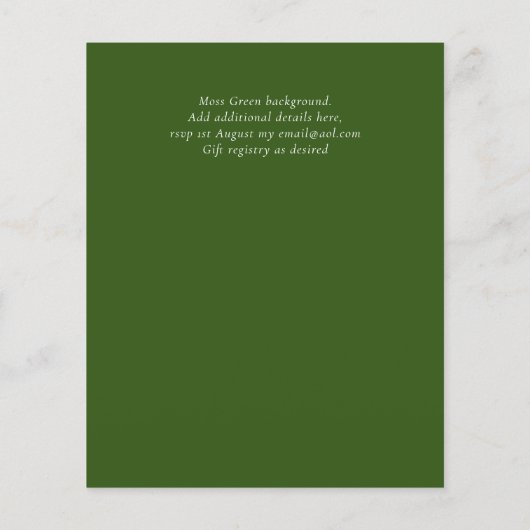 Papier Sublime AGATE or Parties scintillant Mariage INVIT (Dos)