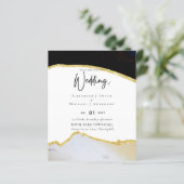 Papier Sublime Black Gold White Wedding Invitations (Debout devant)