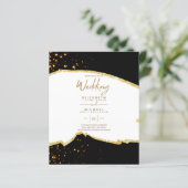 Papier Sublime Black Gold White Wedding Invitations (Debout devant)