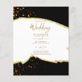 Papier Sublime Black Gold White Wedding Invitations (Devant)