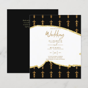 Papier Sublime BLack OR Blanc Mariage Invitations