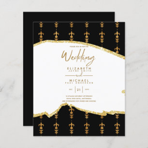 Papier Sublime BLack OR Blanc Mariage Invitations