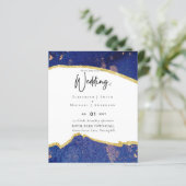 Papier Sublime Blue Gold Agate Mariage Invitations (Debout devant)