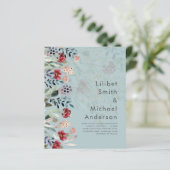 Papier Sublime Bourgogne Bleu Fleur sauvage Élégant Maria (Debout devant)