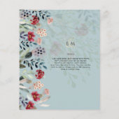 Papier Sublime Bourgogne Bleu Fleur sauvage Élégant Maria (Dos)