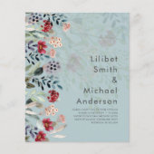 Papier Sublime Bourgogne Bleu Fleur sauvage Élégant Maria (Devant)