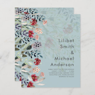 Papier Sublime Bourgogne Bleu Fleur sauvage Élégant Maria