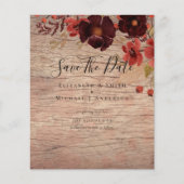 Papier Sublime Bourgogne Floral Mariage SAVE DATES Budget (Devant)