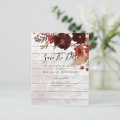 Papier Sublime Bourgogne Floral Mariage SAVE DATES Budget (Debout devant)