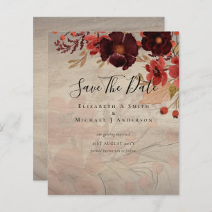 Papier Sublime Bourgogne Floral Mariage SAVE DATES Budget