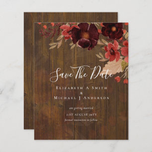Papier Sublime Bourgogne Floral Mariage SAVE DATES Budget