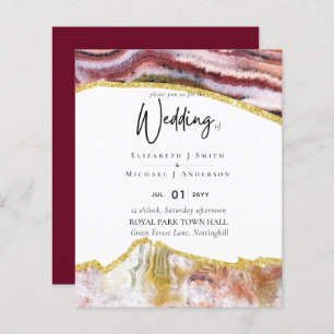 Papier Sublime Bourgogne Gold Agate Wedding INVITE BUDGET