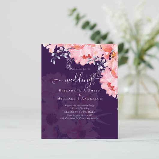 Papier Sublime MARIAGE en fleurs roses - BUDGET (Debout devant)