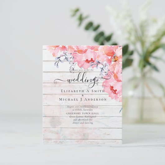 Papier Sublime MARIAGE en fleurs roses - BUDGET (Debout devant)