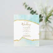 Papier Sublime Ocean Aqua Blue Gold Wedding Invitations (Debout devant)