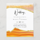 Papier Sublime Orange Gold Agate Wedding INVITE BUDGET (Devant)
