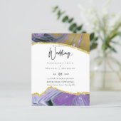 Papier Sublime Purple Or Agate Mariage INVITE BUDGET (Debout devant)