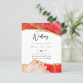 Papier Sublime Red Gold Agate Mariage INVITE BUDGET (Debout devant)