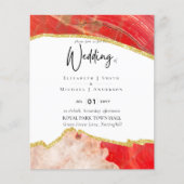 Papier Sublime Red Gold Agate Mariage INVITE BUDGET (Devant)