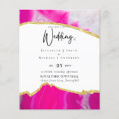 Papier Sublime Rose Or Agate Mariage INVITE BUDGET (Devant)