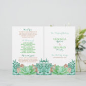 Papier Succulent Bouquet Botanique Floral Wedding Program (Debout devant)