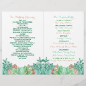 Papier Succulent Bouquet Botanique Floral Wedding Program (Dos)