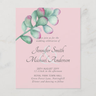 Papier Succulent Pink Blush Mint Green Budget Mariage