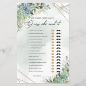 Papier Succulent vert eucalyptus or Il dit Elle dit (Devant)