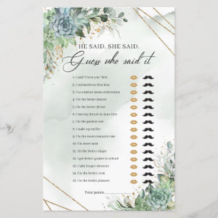 Papier Succulent vert eucalyptus or Il dit Elle dit