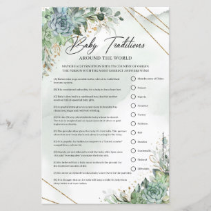 Papier Succulentes or Baby Traditions autour du monde