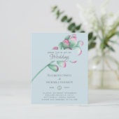 Papier Succulentes Rose Sauge Vert Menthe Mariage Économe (Debout devant)