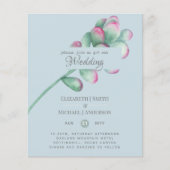 Papier Succulentes Rose Sauge Vert Menthe Mariage Économe (Devant)