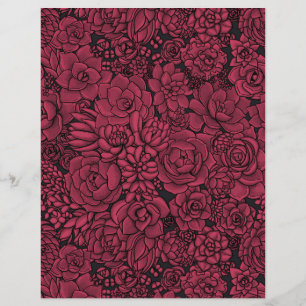 Papier Succulents à Viva Magenta- Couleur de l'année 2023