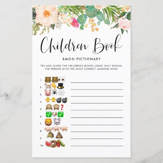 Papier Succulents Enfants Livre Emoji Pictionary Jeu (Devant)