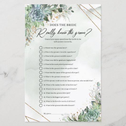 Papier Succulents Est-Ce Que L'Épouse Connaît Vraiment La (Devant)