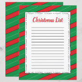 Papier Sucre de canne rouge et vert Boarder Clipart Noël (Devant / Derrière)