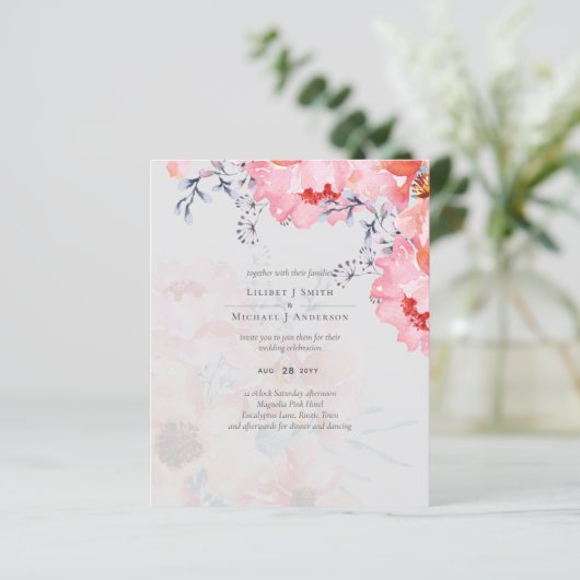 Papier Suite Mariage en fleurs rose pâle Sublime (Debout devant)