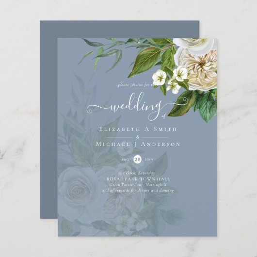 Papier Suite Mariage Sublime - Roses Blanches (Devant / Derrière)