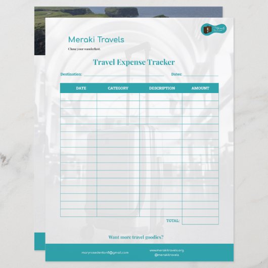 Papier Suivi des frais de déplacement MT (Devant / Derrière)