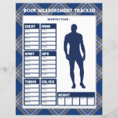 Papier Suivi des mesures corporelles masculines Graphique (Devant)