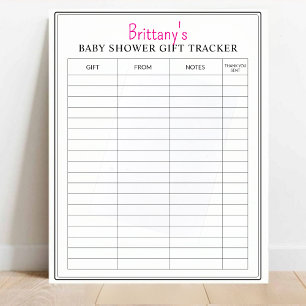 Papier Suivi personnalisé du journal des cadeaux de Baby