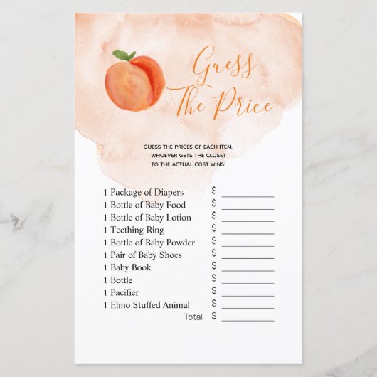 Papier Summer Sweet Little Peach Prix Jeu (Devant)