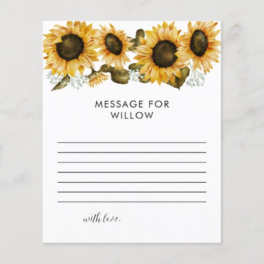 Papier Sunflower Anniversaire heure Capsule Message Card (Devant)