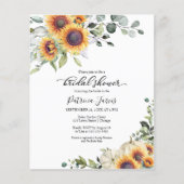 Papier Sunflower Automne Budget Nuptiale Douche invitatio (Devant)