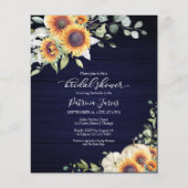 Papier Sunflower Automne Budget Nuptiale Douche invitatio (Devant)