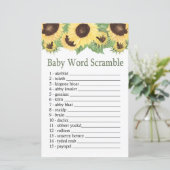 Papier Sunflower Baby jeu de mots scramble (Debout devant)