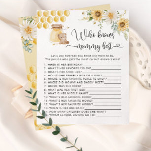 Papier Sunflower bee Qui connaît maman meilleur jeu